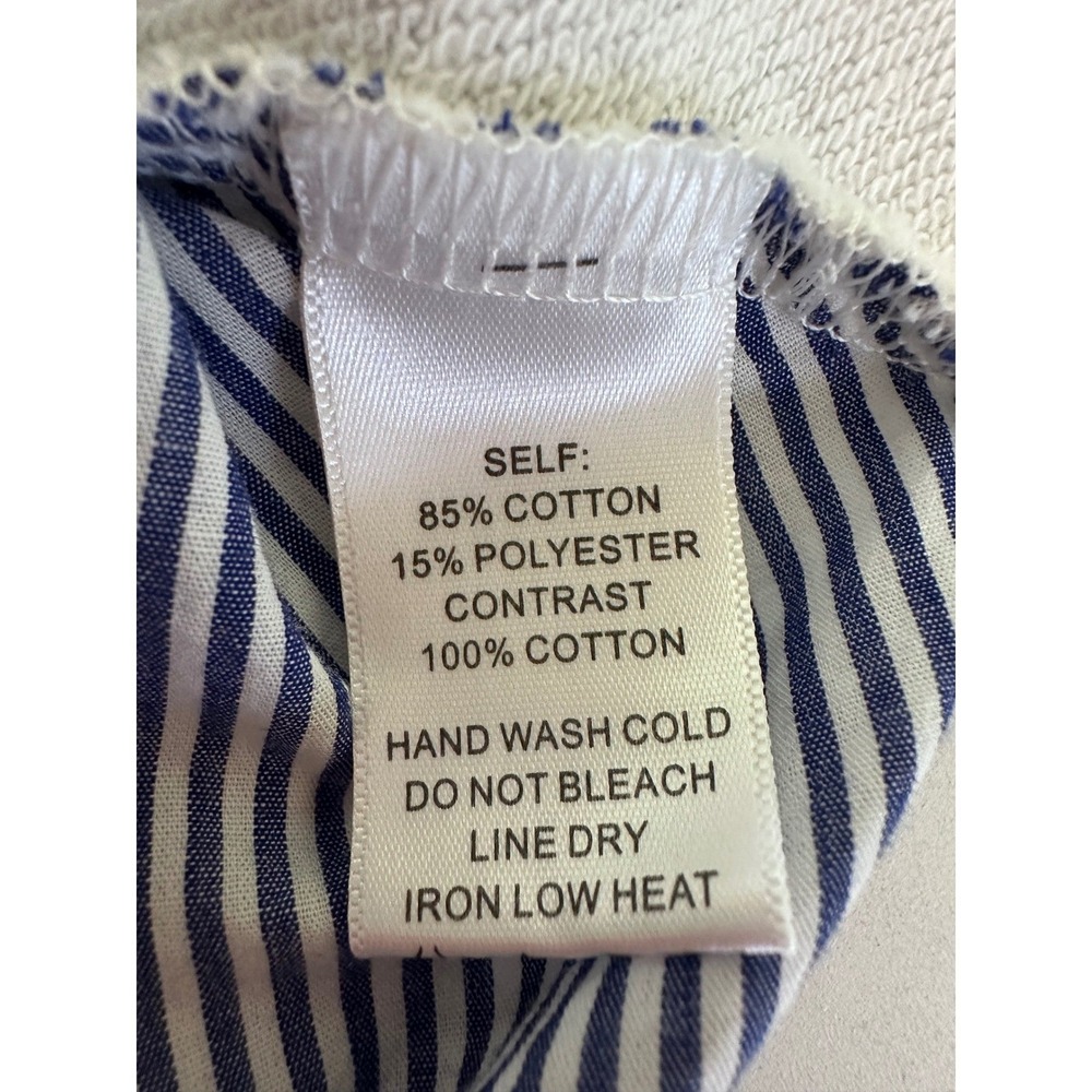 ee some Womens Gray Crew Neck Sweatshirt‎ Pink Bow and Striped Shirt Trim Size M - Picture 9 of 9